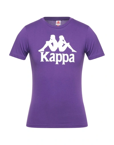 Shop Kappa Man T-shirt Purple Size Xs Cotton