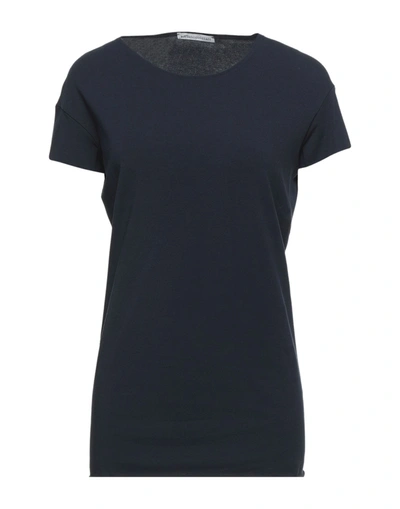 Shop Stefano Mortari Woman T-shirt Midnight Blue Size 8 Cotton, Elastane