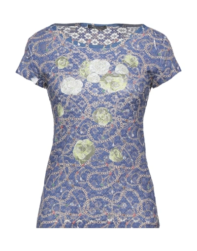 Shop Yes Zee By Essenza Woman T-shirt Blue Size Xs Polyester