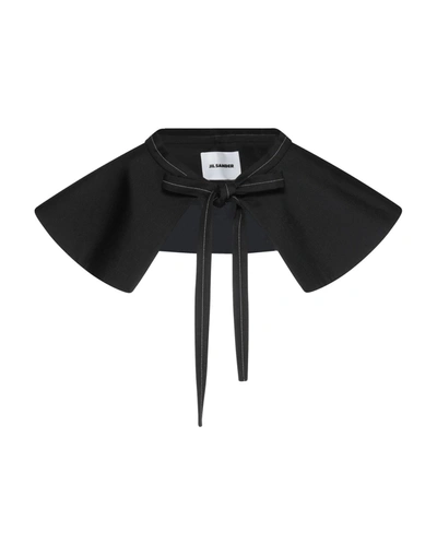 Jil Sander Woman Cape Black Size 2 Viscose, Linen, Silk In Black