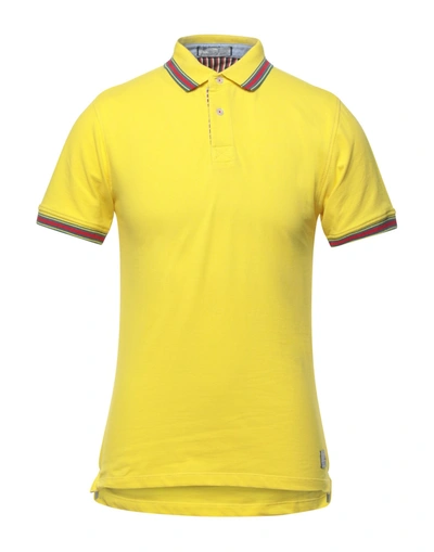 Shop Yes Zee By Essenza Polo Shirts In Yellow