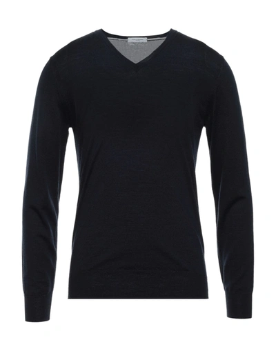Shop Paolo Pecora Man Sweater Midnight Blue Size L Wool, Polyester, Polyurethane