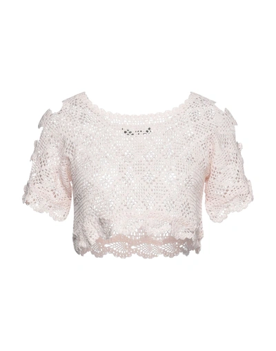Shop Alberta Ferretti Woman Sweater Light Pink Size 4 Cotton