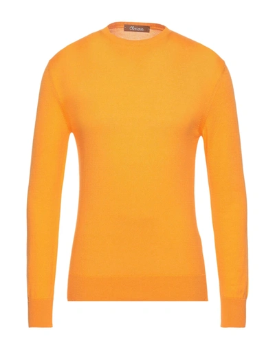 Shop Obvious Basic Man Sweater Apricot Size S Cotton In Orange