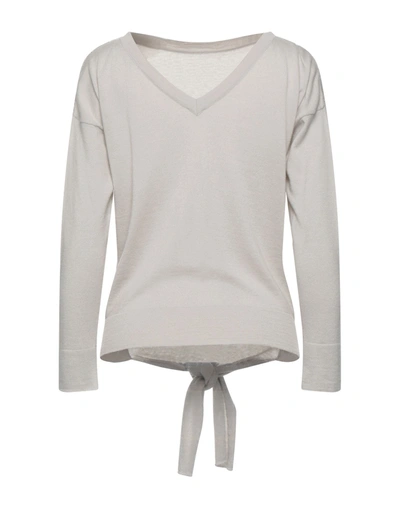Shop Fabiana Filippi Woman Sweater Light Grey Size 8 Virgin Wool, Cotton, Cashmere, Ecobrass