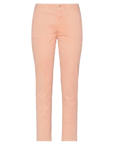 Shop Siviglia White Woman Pants Salmon Pink Size 28 Cotton, Elastane