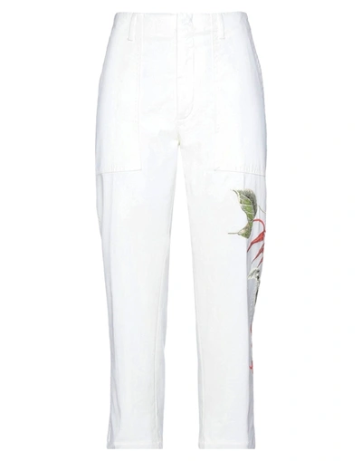 Shop Dondup Woman Pants White Size 31 Cotton, Elastane