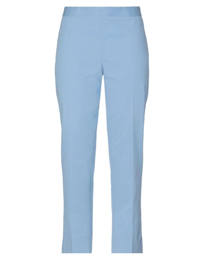 Shop Alberto Biani Woman Pants Sky Blue Size 10 Cotton, Elastane