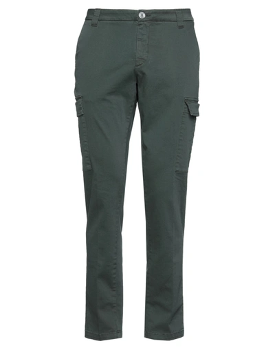 Shop Aglini Man Pants Dark Green Size 32 Cotton, Elastane