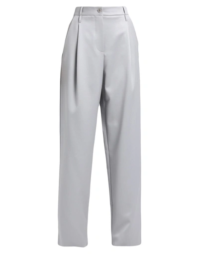 Shop Giorgio Armani Woman Pants Light Grey Size 4 Wool, Ovine Leather