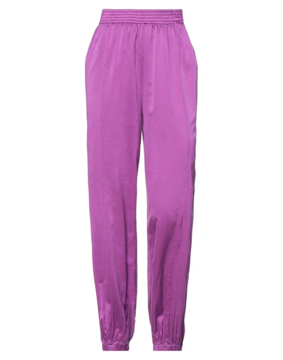 Shop Jijil Woman Pants Mauve Size 6 Cotton, Silk, Elastane In Purple
