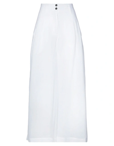 Shop Isabel Benenato Woman Pants White Size 8 Ramie