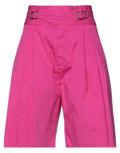 Shop Dsquared2 Woman Shorts & Bermuda Shorts Fuchsia Size 2 Cotton, Elastane In Pink