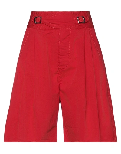 Shop Dsquared2 Woman Shorts & Bermuda Shorts Red Size 2 Cotton, Elastane