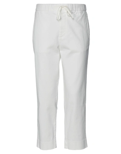 Shop Care Label Man Pants White Size 28 Cotton, Elastane