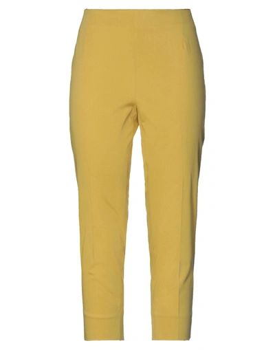Shop Emisphere Woman Pants Ocher Size 4 Cotton, Elastane In Yellow