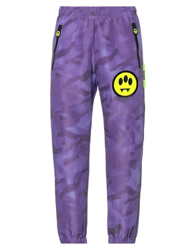Shop Barrow Man Pants Purple Size M Polyamide