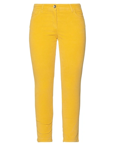Shop Laurèl Woman Pants Yellow Size 12 Cotton, Elastane