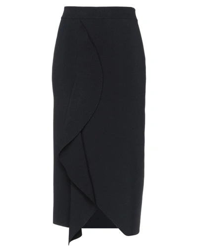 Shop Alexander Mcqueen Woman Midi Skirt Black Size L Viscose, Polyester, Polyamide, Elastane