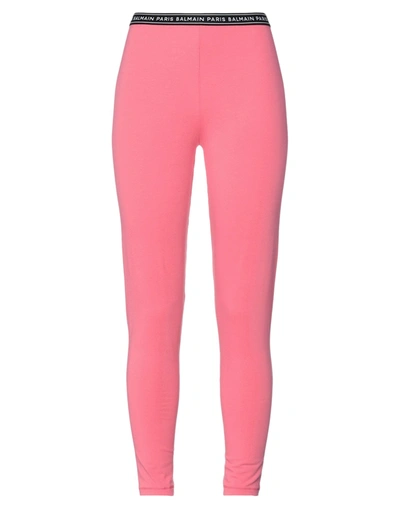 Shop Balmain Leggings In Pink