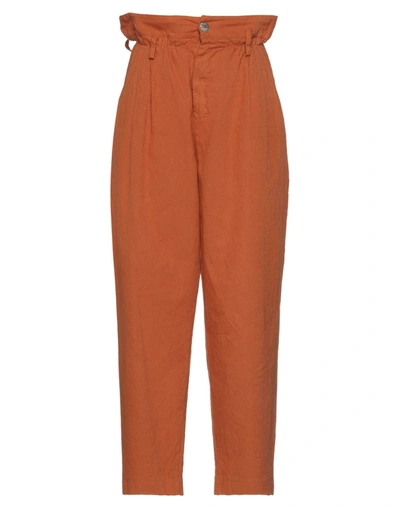 Shop Kaos Woman Pants Tan Size 6 Linen, Cotton In Brown