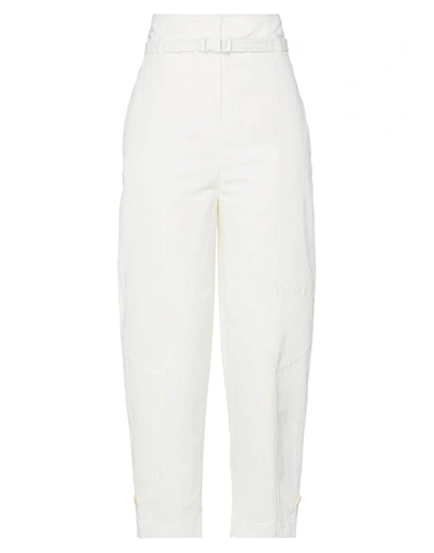 Shop Stella Mccartney Woman Pants White Size 4-6 Polyamide, Cotton, Linen