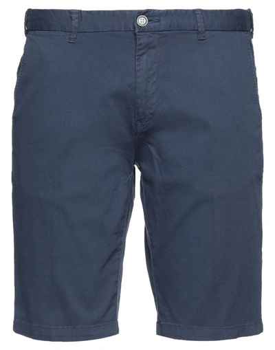 Shop Yes Zee By Essenza Man Shorts & Bermuda Shorts Midnight Blue Size 28 Cotton, Elastane