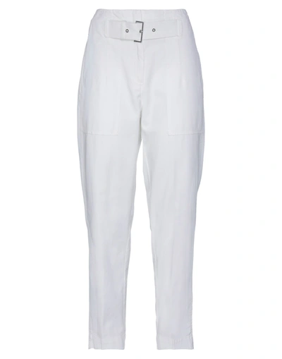 Shop Peserico Woman Pants White Size 10 Cotton, Elastane