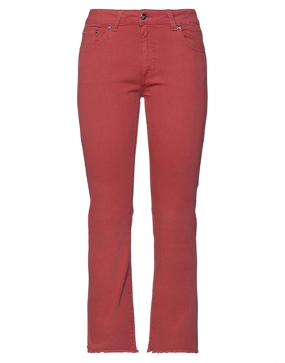 Shop Care Label Woman Jeans Brick Red Size 31 Cotton, Elastane