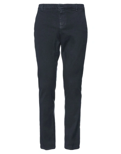 Shop Dondup Man Pants Midnight Blue Size 29 Linen, Lyocell, Elastane