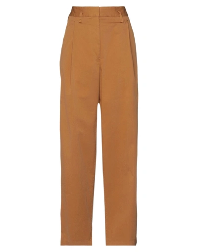 Shop Brag-wette Woman Pants Camel Size 4 Cotton, Elastane In Beige