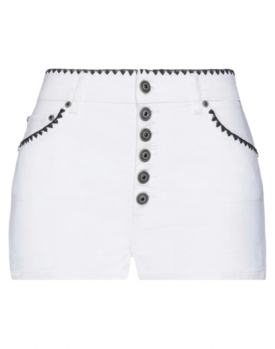 Shop Dondup Woman Denim Shorts White Size 28 Cotton, Elastomultiester, Elastane