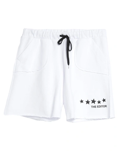 Shop The Editor Man Shorts & Bermuda Shorts White Size Xl Cotton
