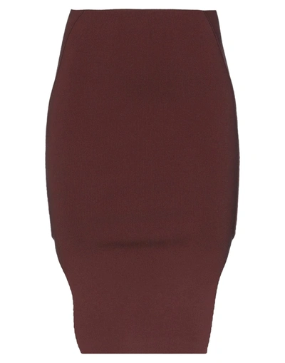 Shop Rick Owens Woman Midi Skirt Cocoa Size S Viscose, Polyester, Polyamide, Elastane In Brown