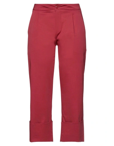 Shop Caractere Caractère Woman Pants Brick Red Size 4 Cotton, Elastane