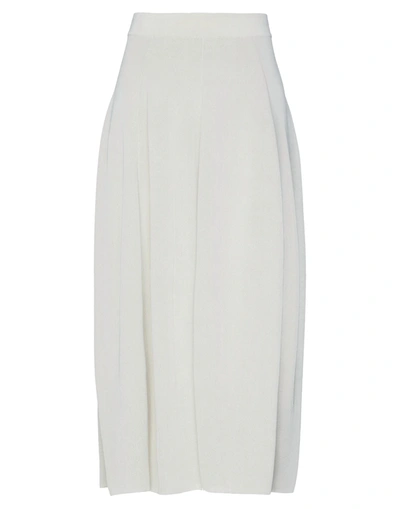 Shop Gentryportofino Woman Midi Skirt Ivory Size 6 Viscose, Polyester In White