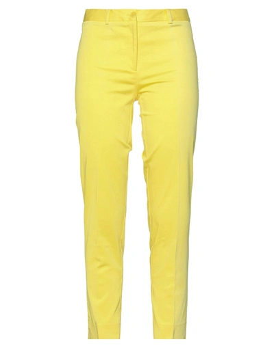 Shop Blukey Woman Pants Yellow Size 8 Cotton, Elastane