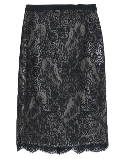 Shop Alexander Mcqueen Woman Midi Skirt Black Size 6 Silk