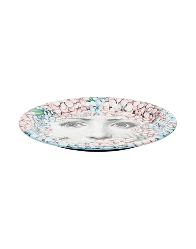 Shop Fornasetti Ortensia Tray And Serving Plate Pink Size - Iron