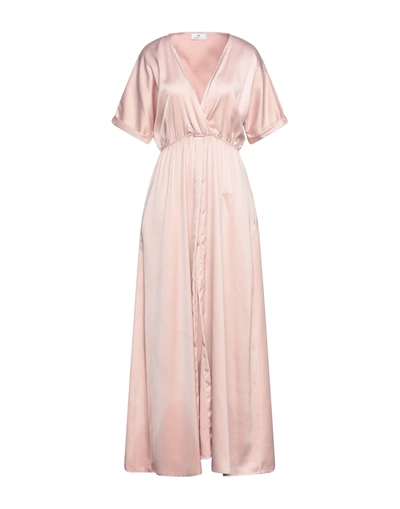 Shop Simona-a Simona A Woman Maxi Dress Blush Size Xs Polyester, Elastic Fibres In Pink