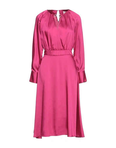 Shop Vicolo Woman Midi Dress Garnet Size M Polyester In Red