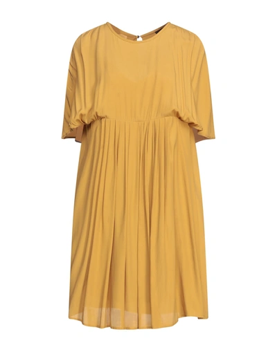 Shop Ottod'ame Woman Mini Dress Ocher Size 2 Acetate, Silk In Yellow