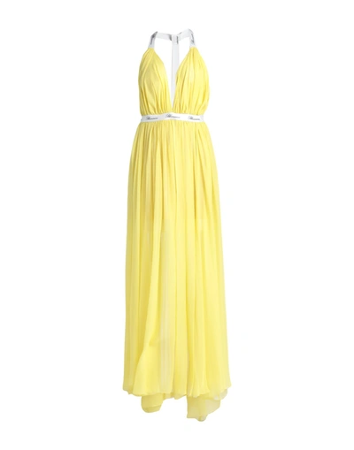 Shop Anna Molinari Blumarine Woman Maxi Dress Yellow Size 4 Silk, Polyamide, Elastane, Polyester, Rubber