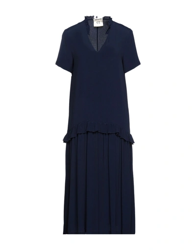 Shop Semicouture Midi Dresses In Dark Blue