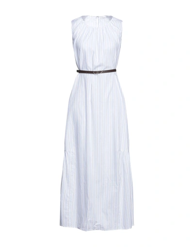 Shop Fabiana Filippi Woman Maxi Dress Light Grey Size 8 Cotton, Linen