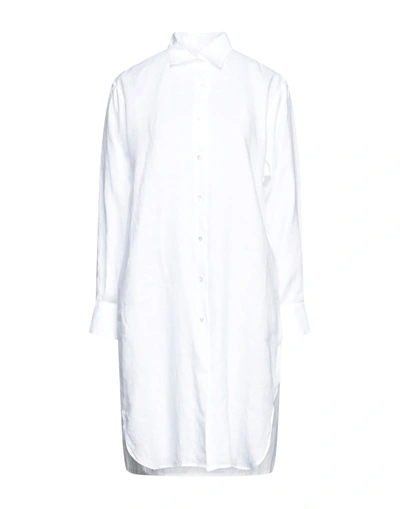 Shop Xacus Woman Midi Dress White Size 12 Linen