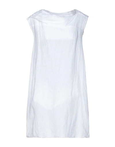 Shop Stefano Mortari Woman Mini Dress White Size 4 Linen