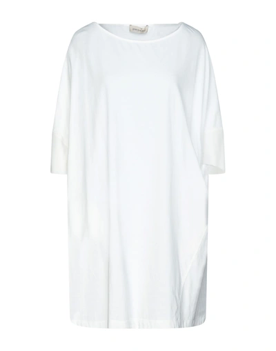 Shop Gentryportofino Woman Mini Dress White Size 10 Cotton, Silk