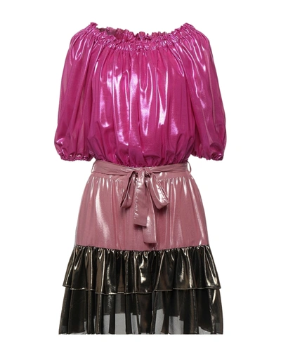 Shop Be Blumarine Woman Mini Dress Fuchsia Size 6 Polyester In Pink
