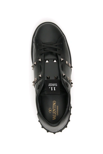 Shop Valentino Rockstud Untitled Sneakers In Black